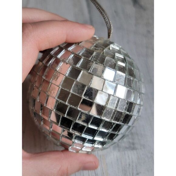 Rustic vintage disco ball ornament Xmas party unique - Picture 10 of 13